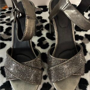 Elegant Silver Strappy Heels